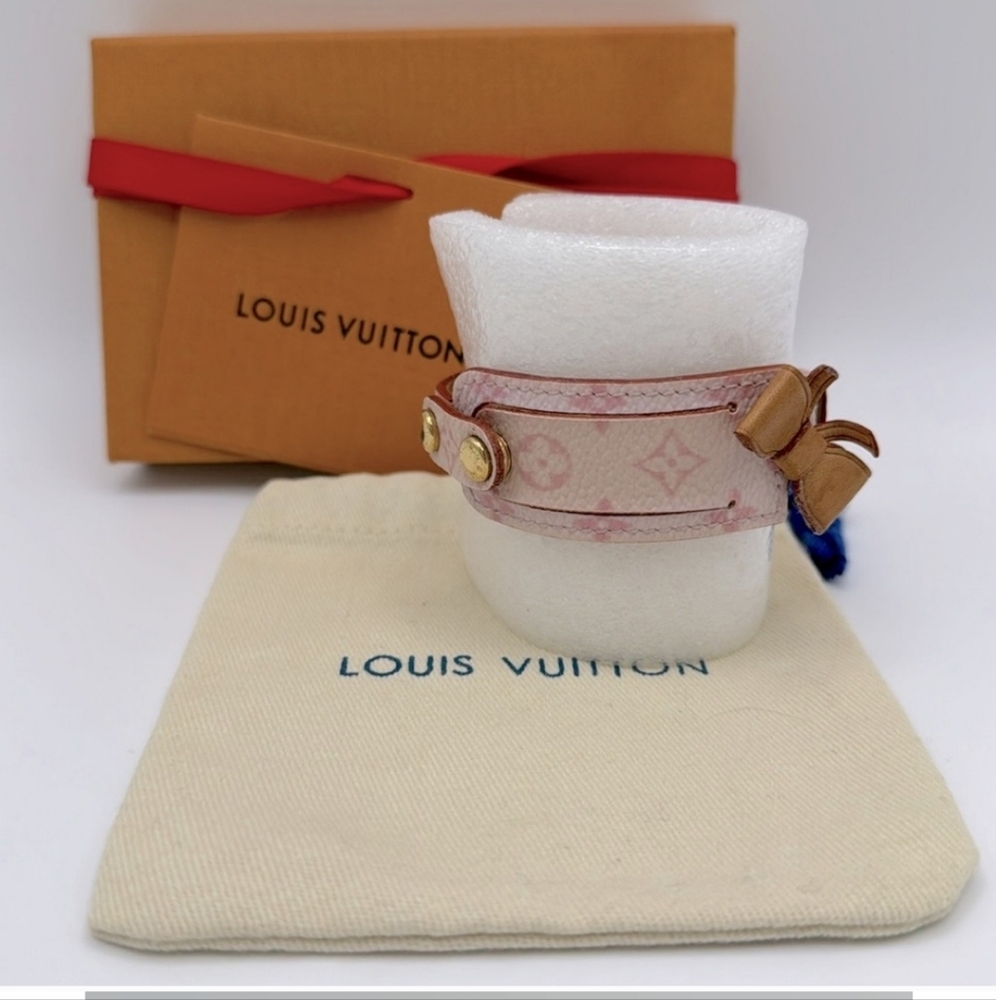 Louis Vuitton Monogram Cherry Blossom Address Wish Bracelet Pink Full In…